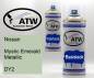 Preview: Nissan, Mystic Emerald Metallic, DY2: 400ml Sprühdose + 400ml Klarlack - Set, von ATW Autoteile West.